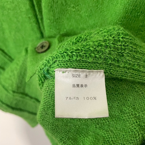 Avant garde Alpaca knit cardigan bright lime green made in Japan size small med - Picture 6 of 7